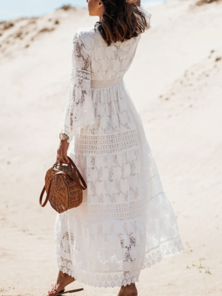 Women's elegant summer dress, perfect vacation wear, comfortable & chic.