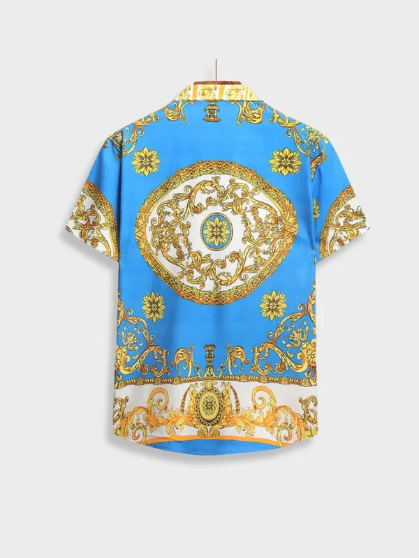 Baroque style men's summer outfit, combining elegance & comfort for a stylish casual look.