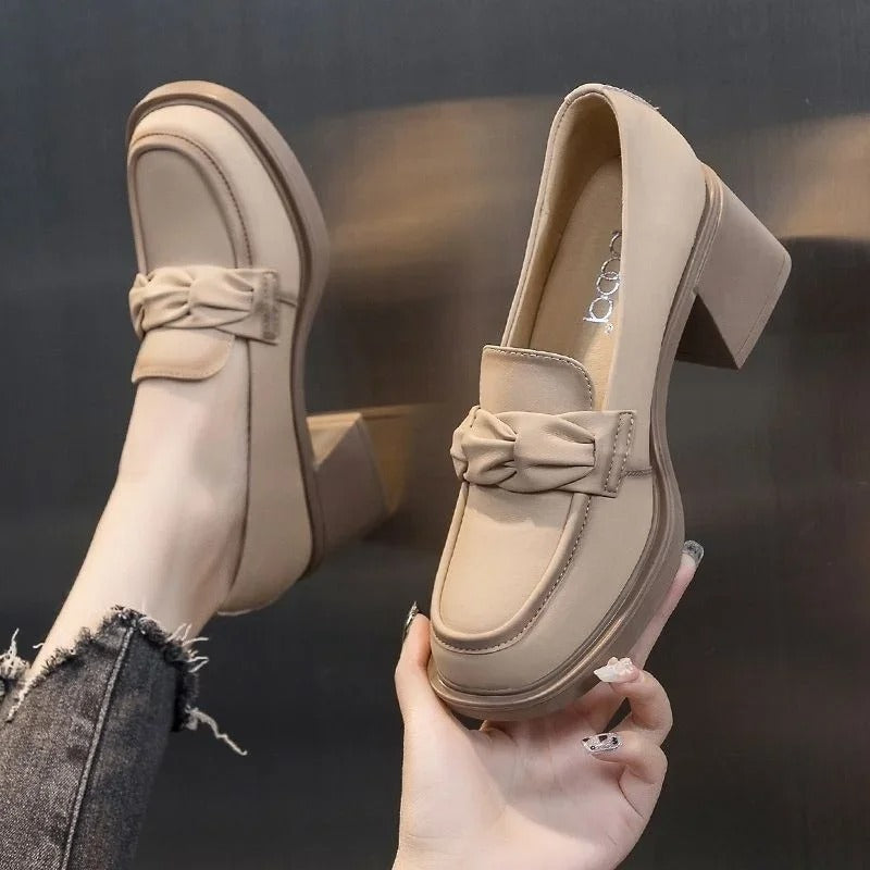 Seraphina women's elegant square heel shoes, designed for comfort & style. Ideal formal or office footwear.