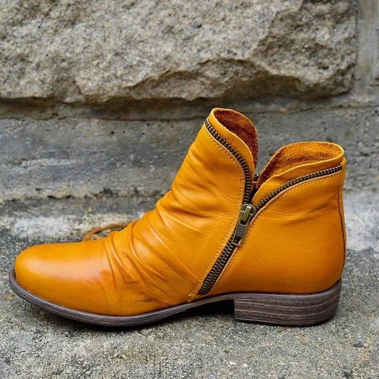 Elegant women's side-zip ankle boots. Orthopedic design for ultimate comfort & style. Fall/winter fashion.