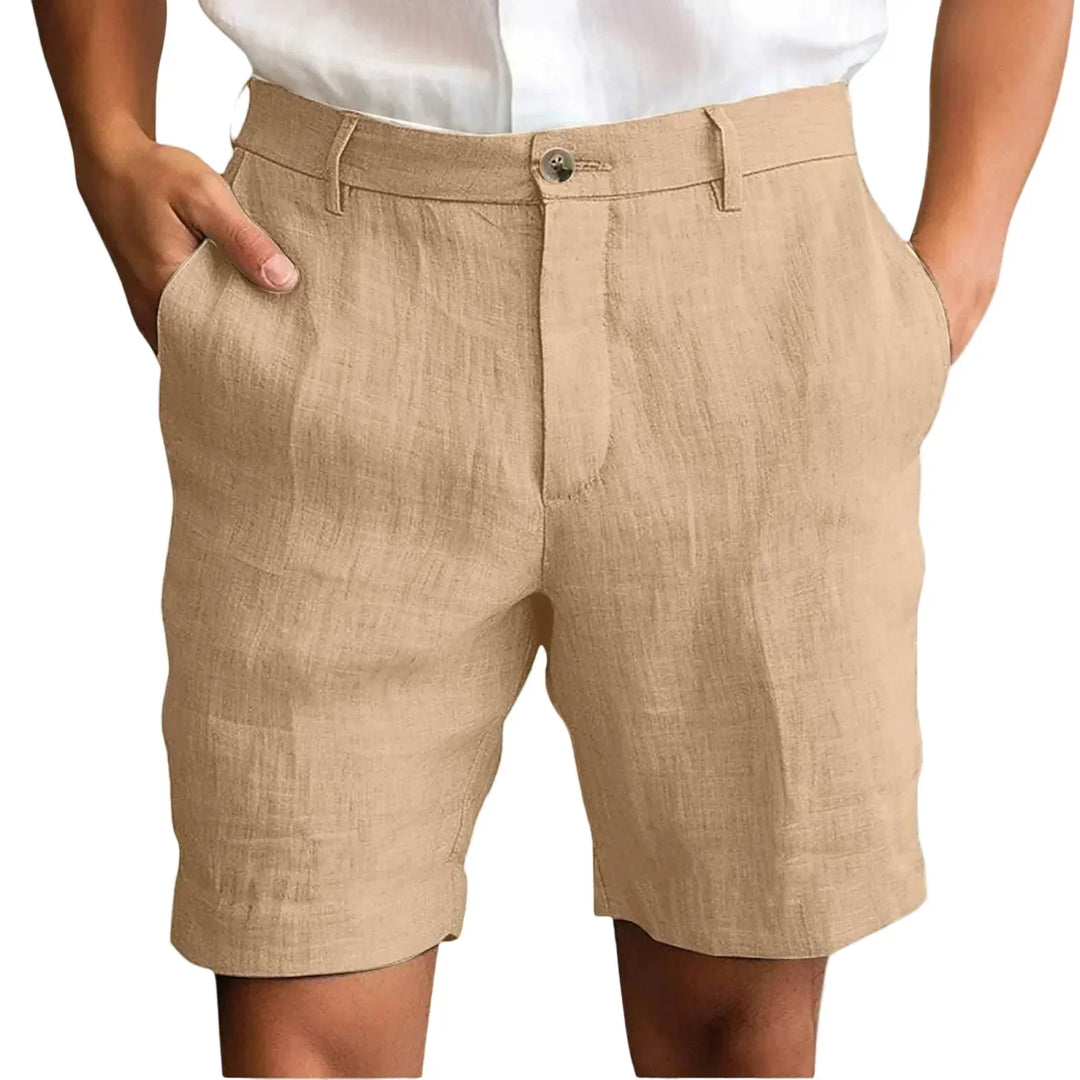 Men's tailored linen shorts in a relaxed fit, excellent for warm weather and everyday style.