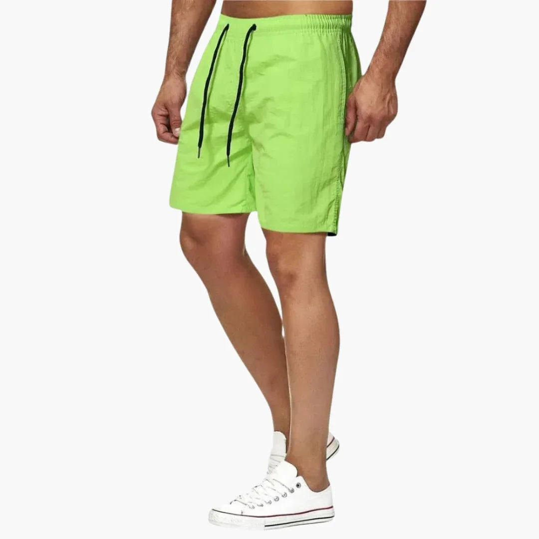 Men's quick-dry swimming shorts with adjustable drawstring waist for a secure, comfortable fit.