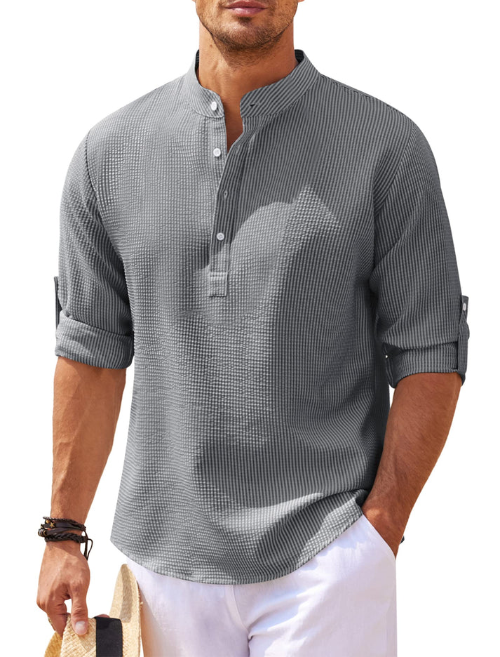 Elite men's urban long sleeve shirt in a modern fit, great for casual wear & versatile everyday style.