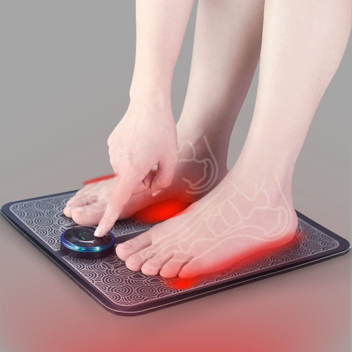 Unisex EMS foot massage mat for pain relief, circulation, and muscle recovery.