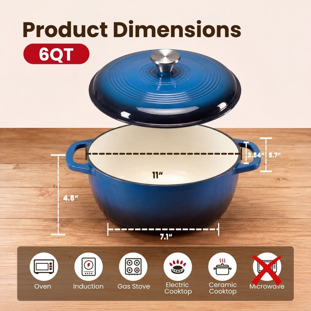 Classic 6-quart enameled cast iron Dutch oven, a durable and essential cooking pot for any kitchen.