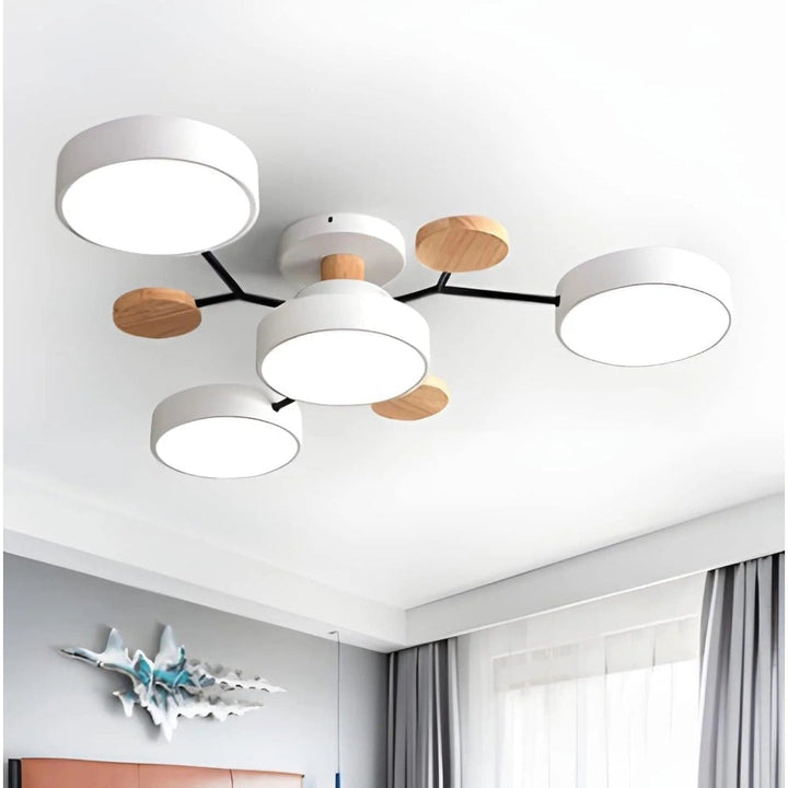 Sophisticated modern LED semi flush mount, a high-quality ceiling light for dining spaces.