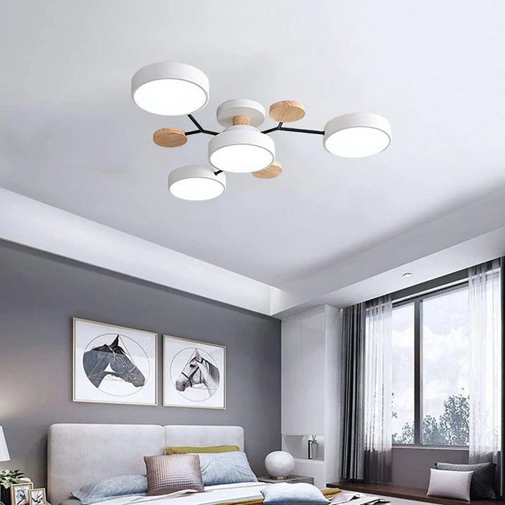 Modern LED semi flush mount light fixture, excellent for contemporary home improvement projects.