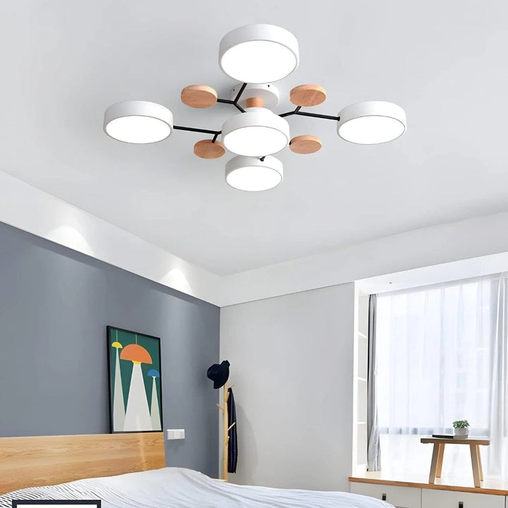 Artistic LED semi flush mount chandelier, transforms dining rooms with modern, efficient light.