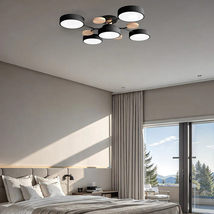 Stylish LED semi flush mount light, modern design for dining room, bedroom or kitchen.