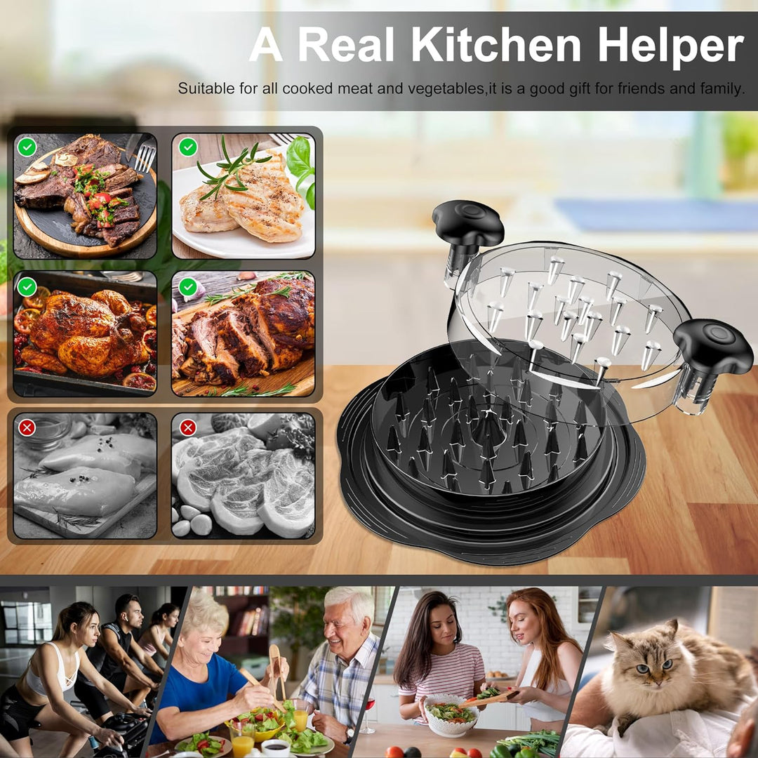 Versatile meat shredder tool, excellent for pulled chicken, pork, and other meats.