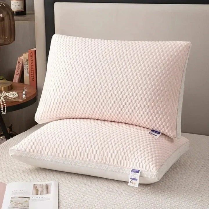 Advanced ergonomic cooling neck pillow for deep, comfortable, restful sleep. Supports neck & cervical spine.