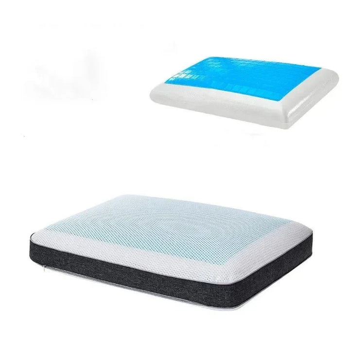 Unisex ergonomic cooling gel pillow, ideal for back and side sleepers seeking restful comfort.