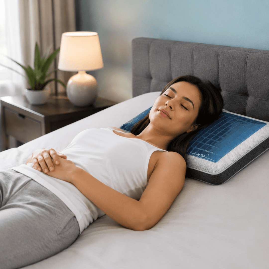 Breathable cooling gel pillow providing ultimate sleep comfort, ergonomic neck support & restful nights.