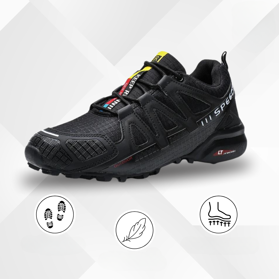 A pair of TrailStep unisex hiking shoes, perfect for rugged trails and long-distance comfort.