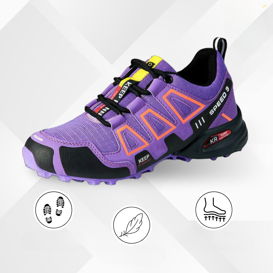 Unisex TrailStep hiking shoes in a natural outdoor setting, ready for adventure & support.