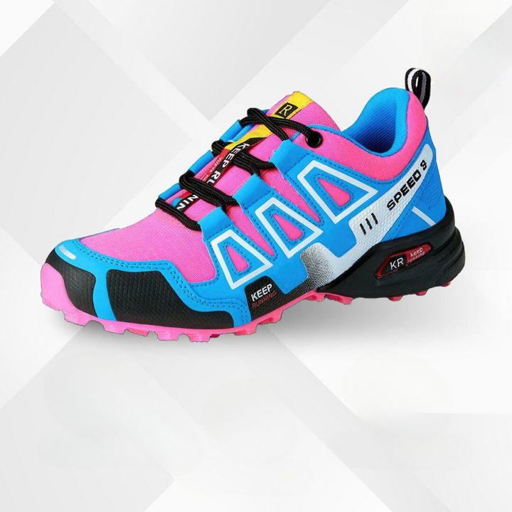 Modern TrailStep ergonomic hiking shoes, blending style with performance & lasting support.