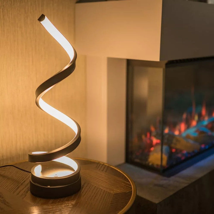 Nvroome Elegant Spiral LED Table Lamp, dimmable helix light for modern desk & home decor.
