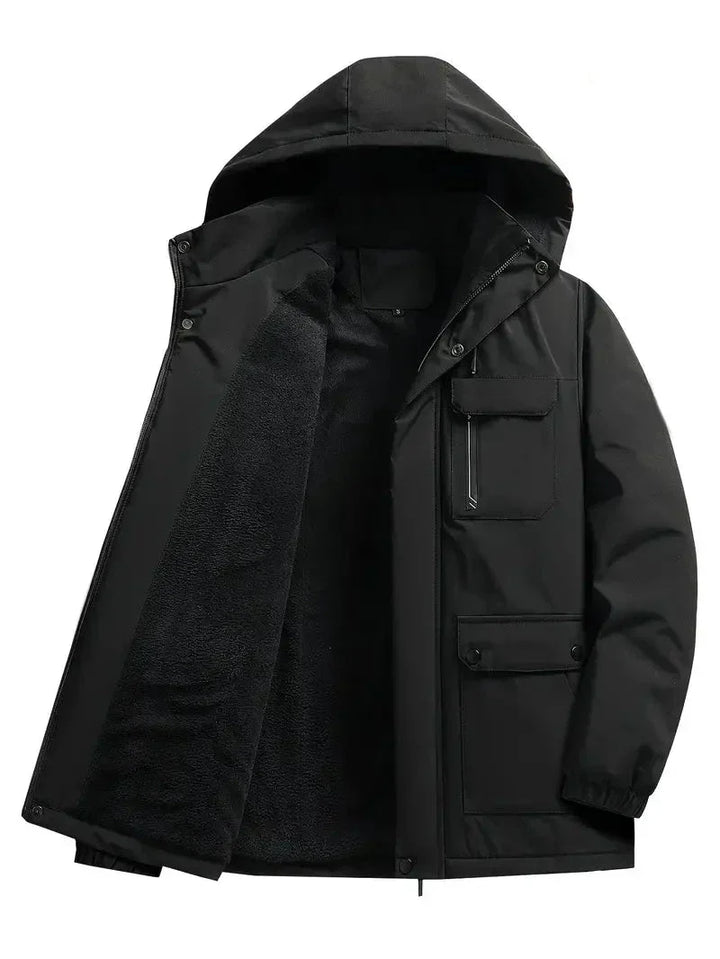 Men's warm winter parka. Regular fit padded coat for cold weather and ultimate warmth.