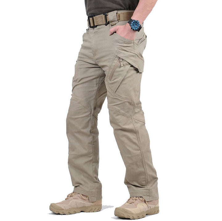 Men's durable tactical cargo hiking trousers, perfect for rugged outdoor adventures.