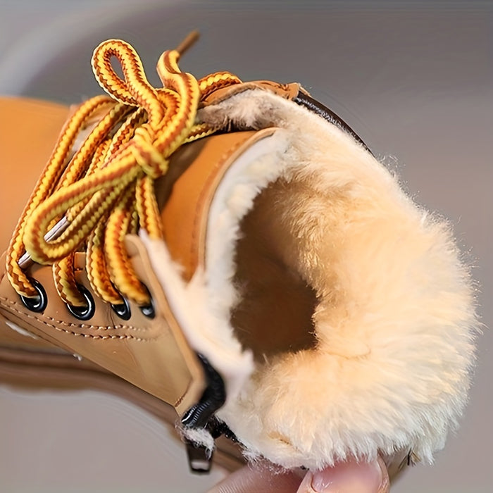 High-performance boys' waterproof winter boots. Warm lining, non-slip grippy sole for active kids.