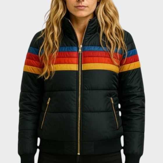 Womens fashion waterproof puffer jacket, designed for warmth, dryness, and stylish cold-weather protection.