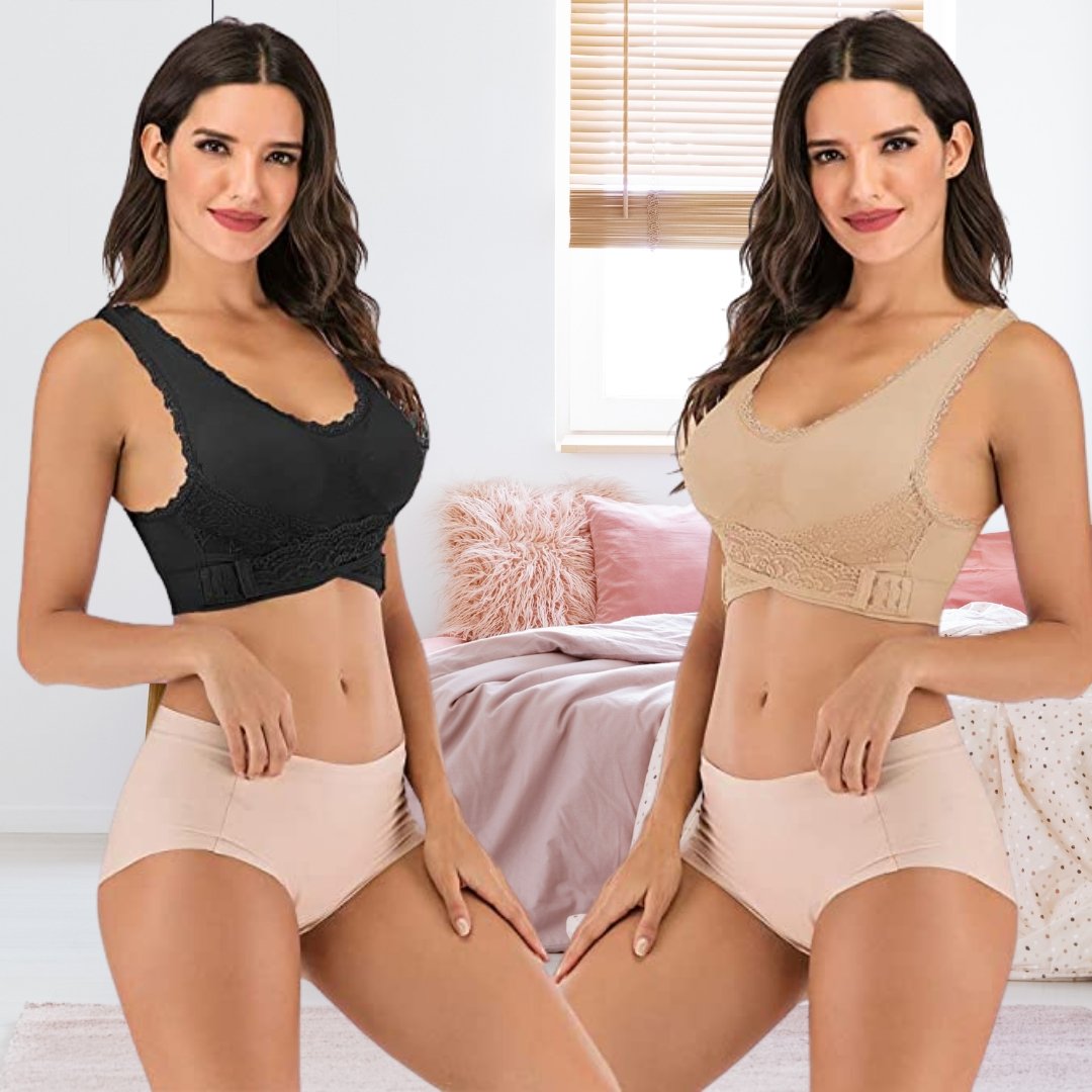 Modern women's wireless bra with beautiful lace, offering supportive and comfortable everyday wear.