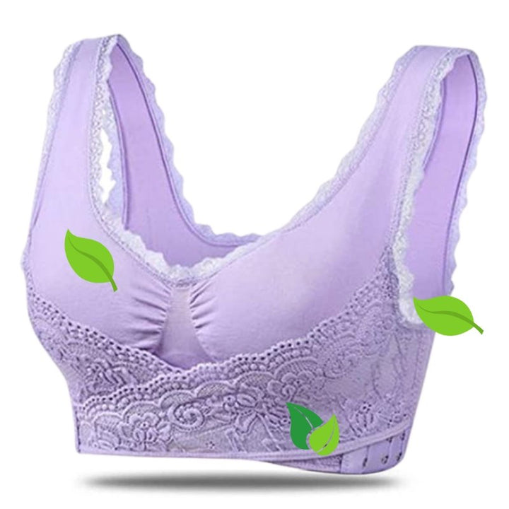 Feminine wireless lace bra designed for ultimate comfort and gentle everyday support.