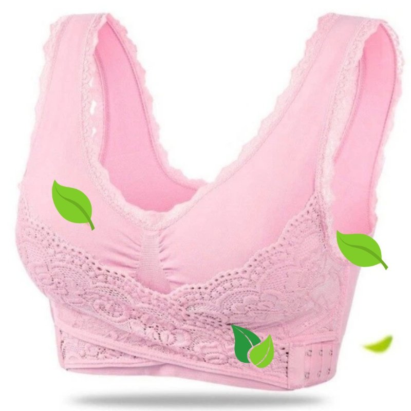 Soft lace wireless bra, providing supportive comfort, ideal for feminine intimates collection.