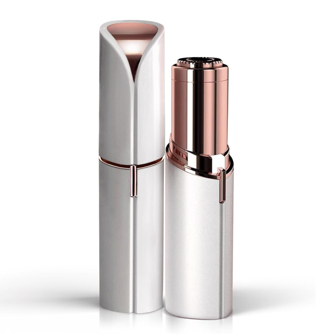 Sleek women's facial hair remover, a stylish beauty tool for smooth, flawless facial skin.