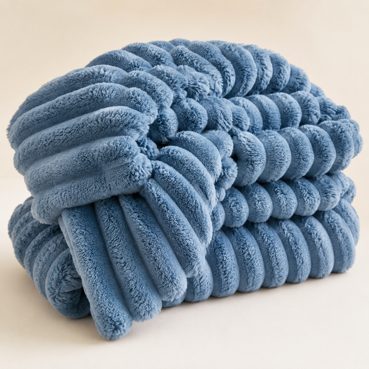 Soft faux fur plush throw blanket, perfect for cozy comfort on bed or sofa. Warm & decorative.
