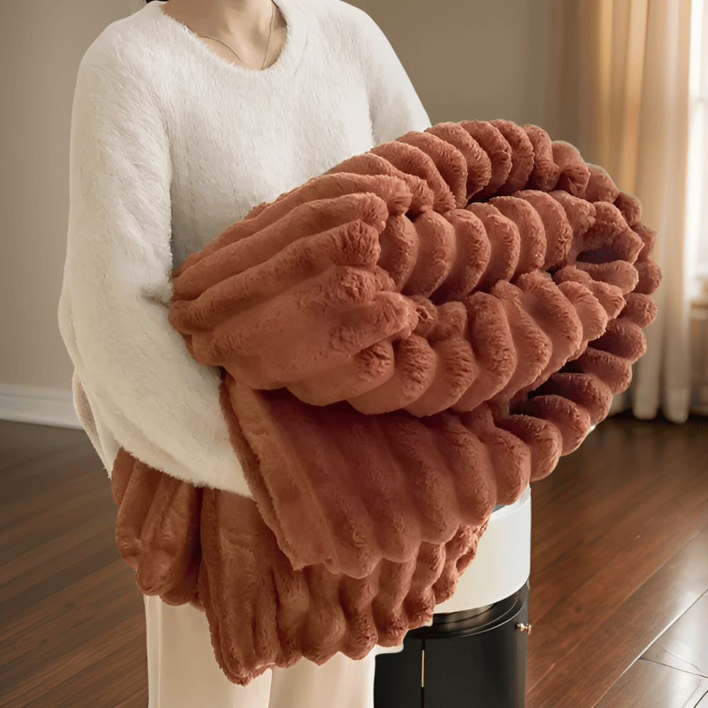 Unisex super soft fleece blanket, large and warm for ultimate relaxation and elegant drape.