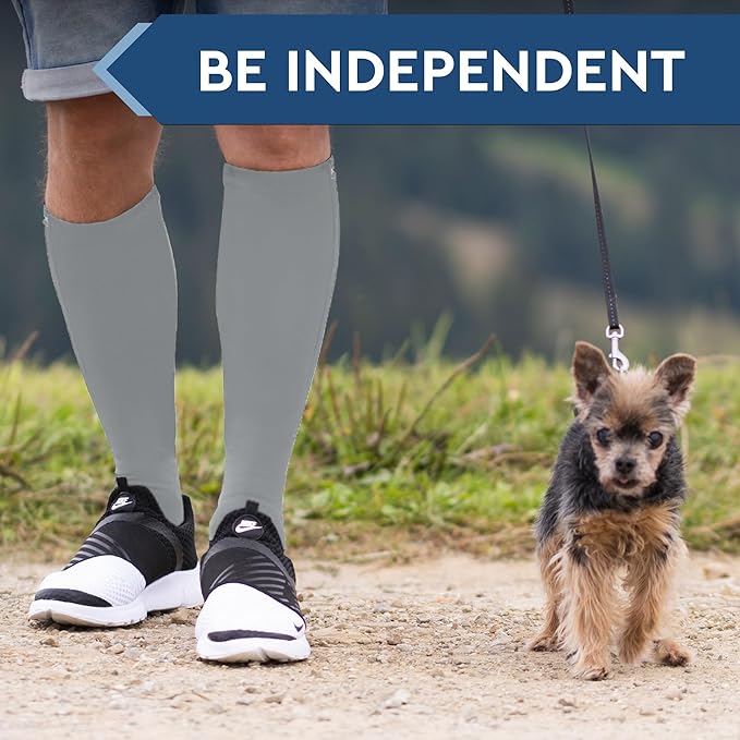 Full-length unisex zipper compression socks, perfect for varicose vein management.