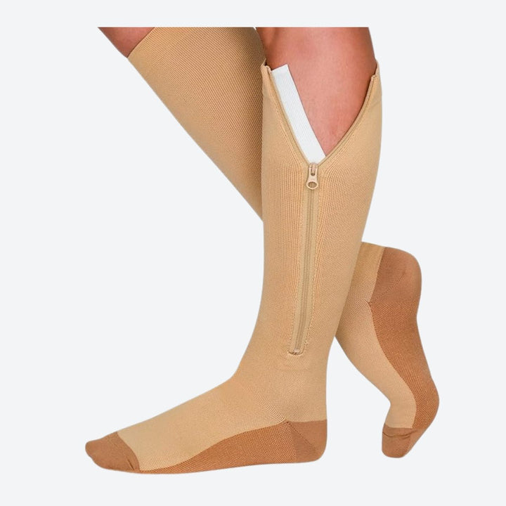 Relief from varicose veins: Unisex zipper compression socks for daily wear.
