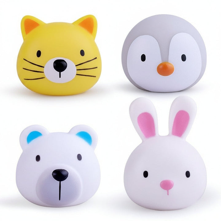 Vibrant floating light-up bath toys for kids, ideal for stimulating water play and creating fun bath time memories.