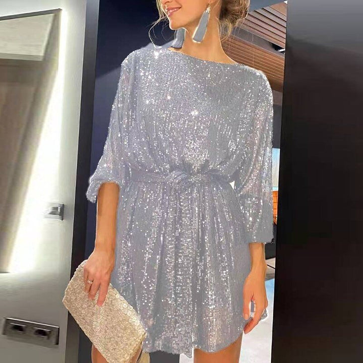 Modern women's fashion party dress. A flowy and loose fit design that combines elegance with comfort.