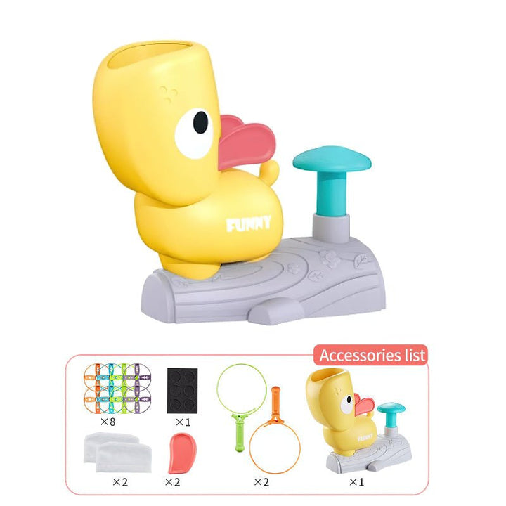 Sturdy flying disc launcher, battery-free, designed for active outdoor and indoor play for children.