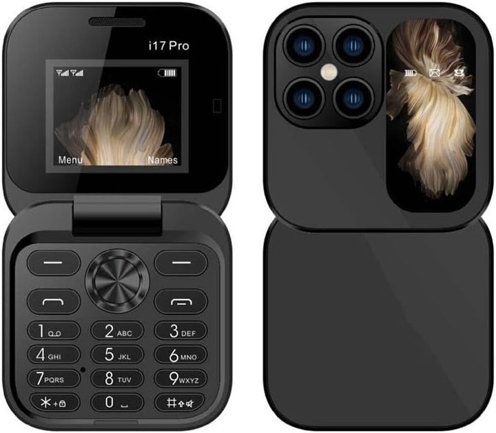 Unisex mini foldable phone, compact & portable, ideal for travel. Slim feature phone for basic use.