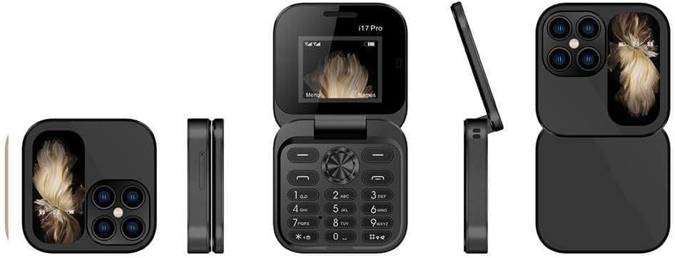 Foldable mini phone with camera, a compact & portable feature phone for essential communication.