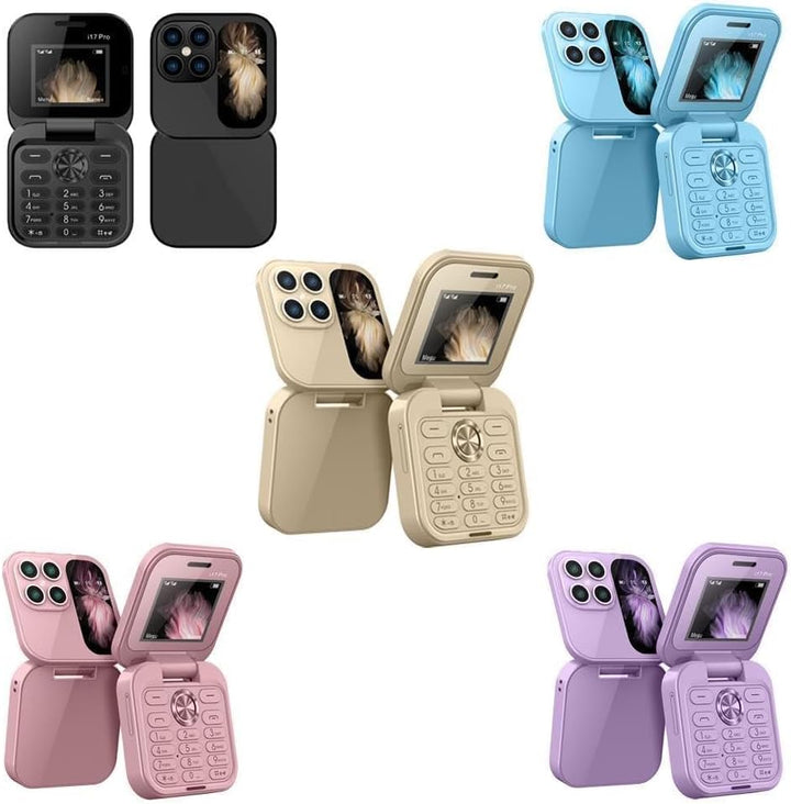 Travel-friendly mini mobile phone, a compact foldable device with dual SIM, perfect for all users.