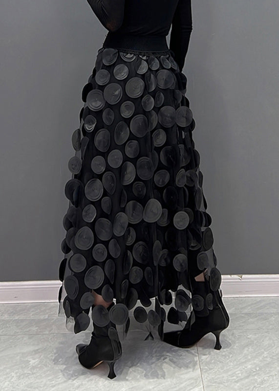 Classic polka dot midi skirt for women, an elegant textured A-line design with a graceful flow.