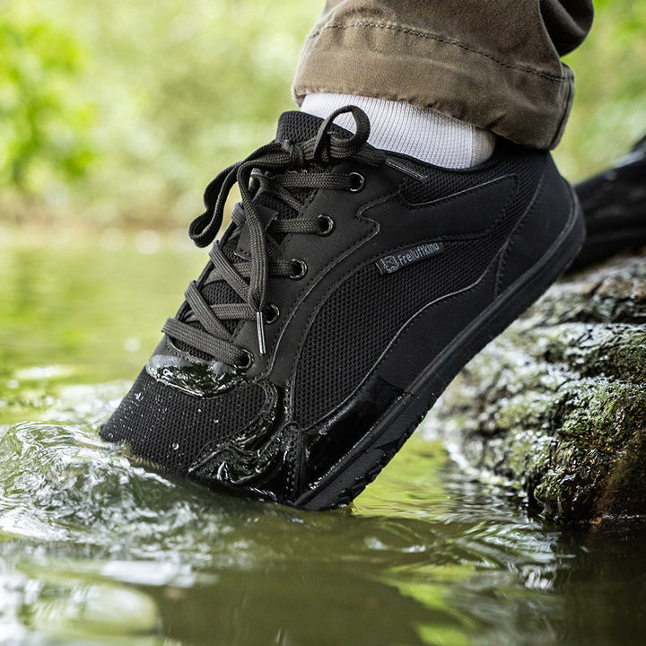 Water-resistant women's sporty sneakers, designed with a flexible sole for natural foot mechanics.