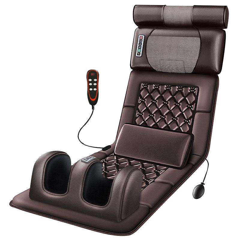 Heated full body massage mat, therapeutic relief for neck, back, legs & feet, ideal for home spa wellness.
