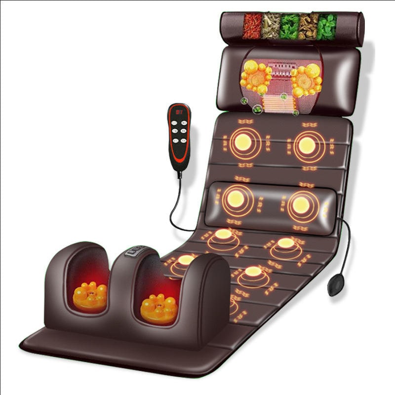 Comprehensive full body massage mat, targeting neck, back, legs, & feet with soothing heat and massage.