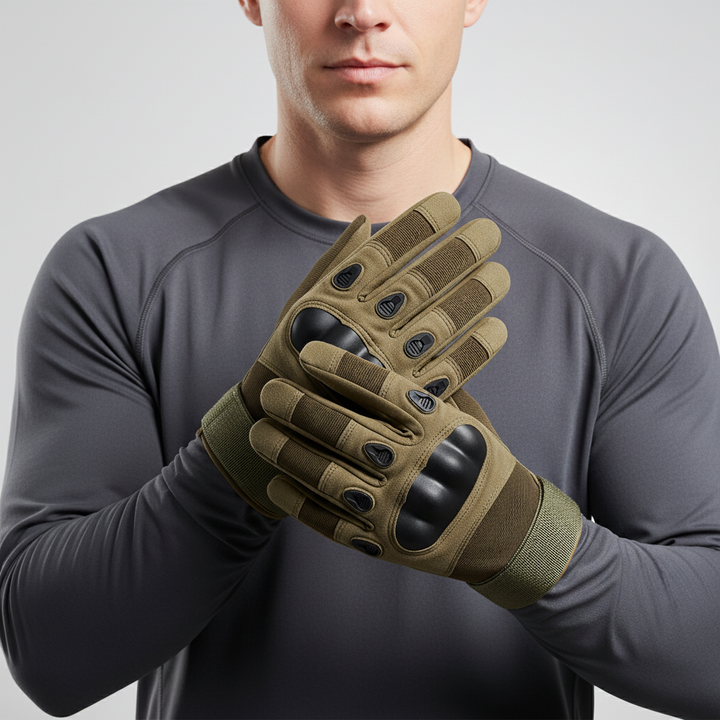 Unisex full finger tactical gloves for superior grip and impact protection, durable for outdoor activities.