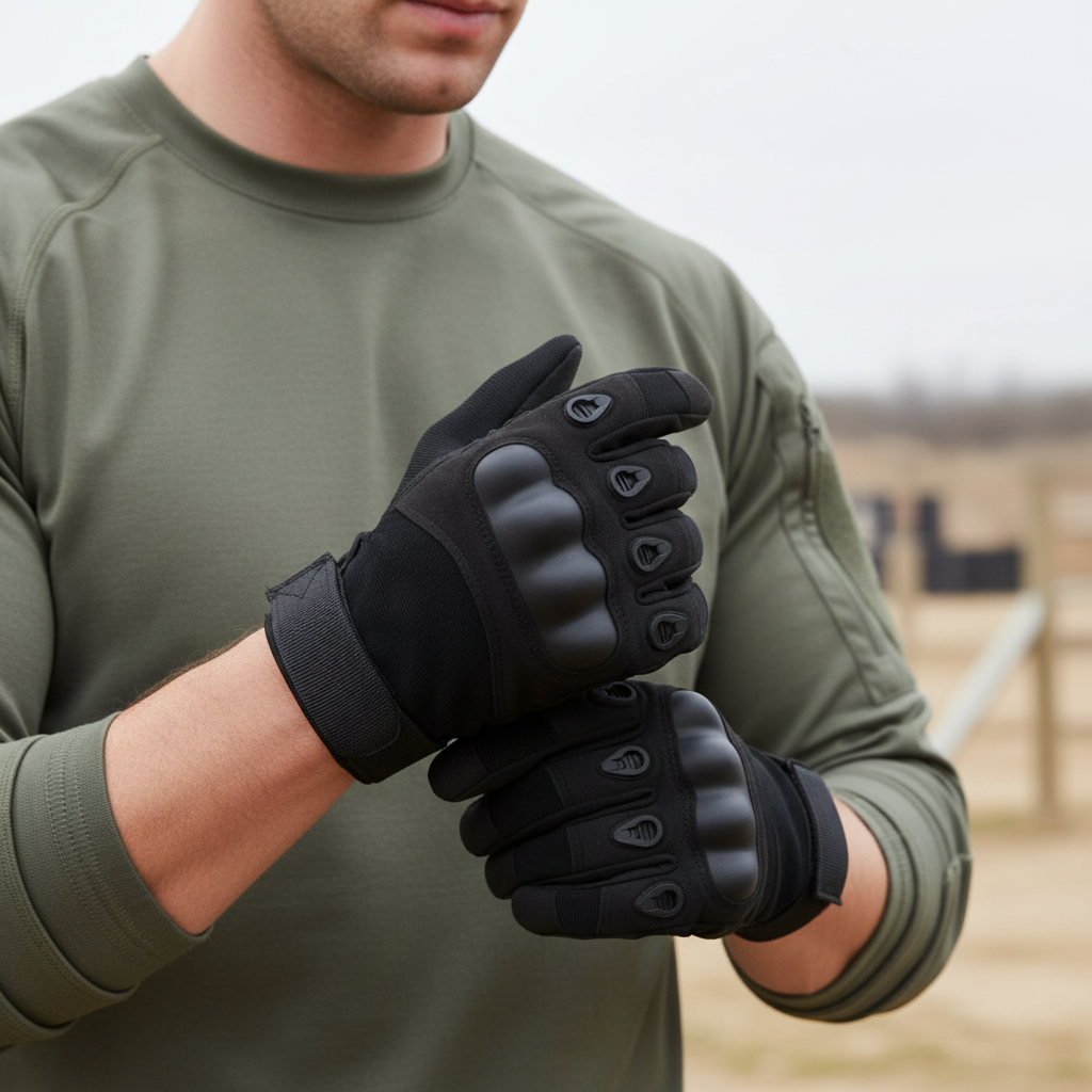 Durable full finger tactical gloves offering excellent impact and knuckle protection for rigorous outdoor use.