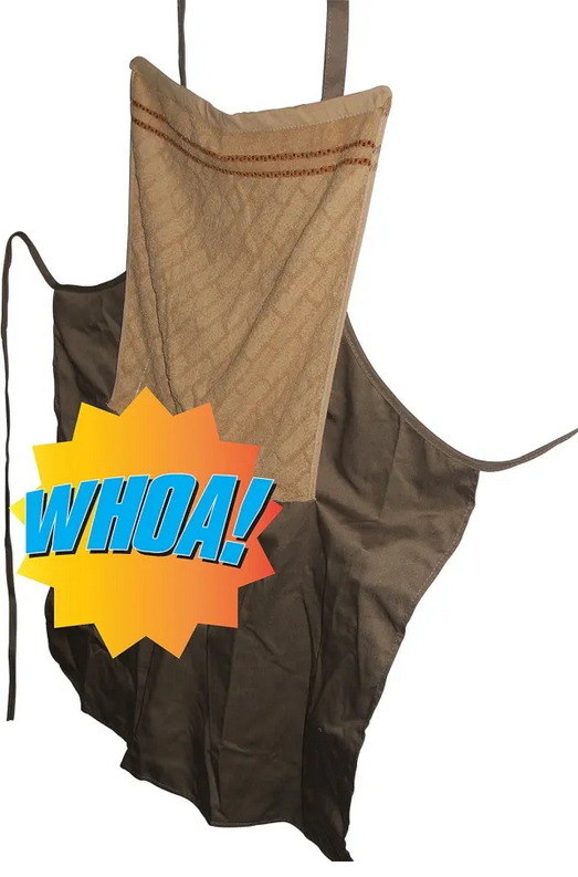 Funny party apron, a unique gift for chefs & hosts. Humorous kitchen accessory for BBQ and grilling fun.