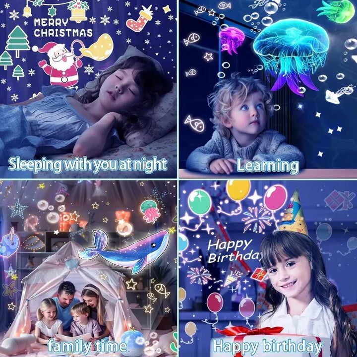 Portable galaxy projector night light for any room, creating beautiful star ambiance & relaxing mood lighting.