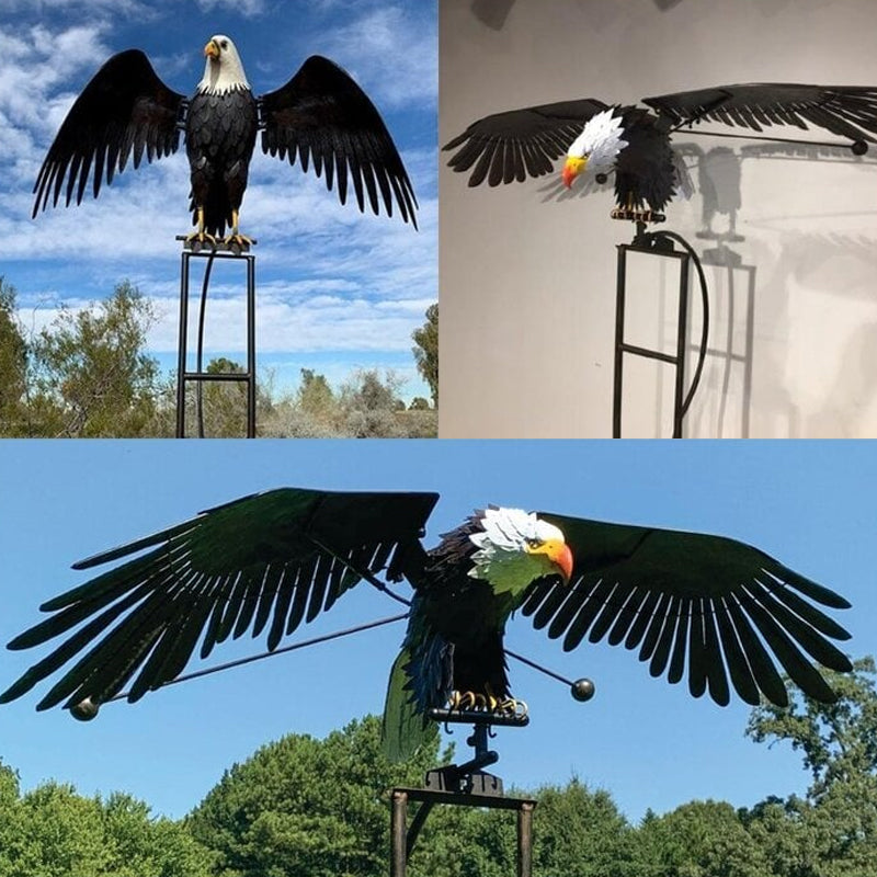 Charming bird wind spinner, durable metal outdoor art for garden, patio & yard decor.