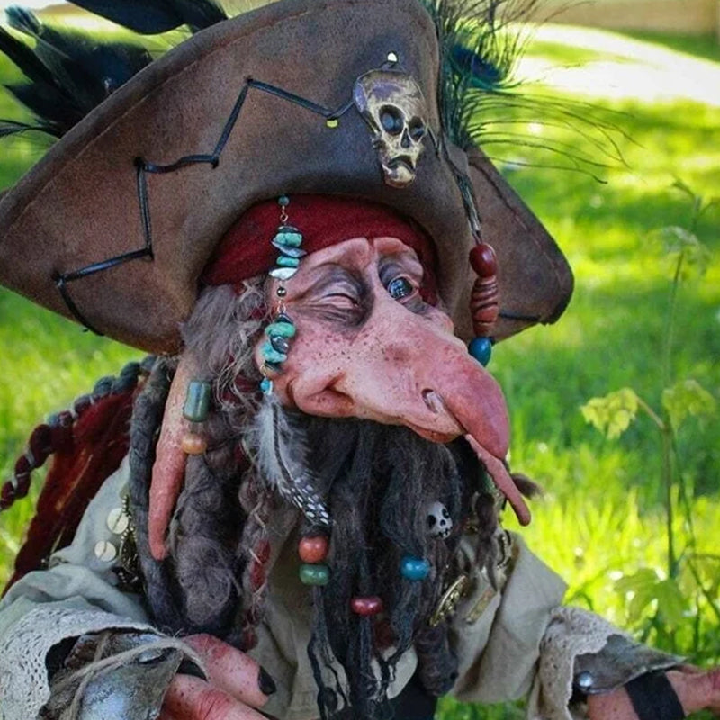Charming hard plastic goblin statue, ideal garden decor for whimsical outdoor spaces and patios.