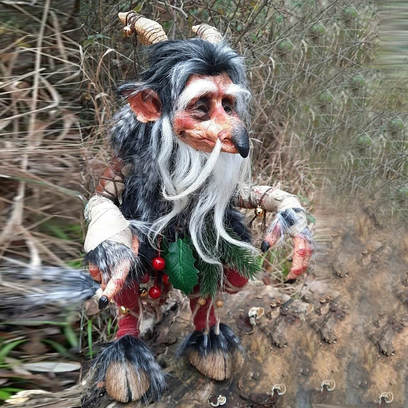 Durable hard plastic goblin statue, a fun patio ornament and outdoor decoration for garden lovers.